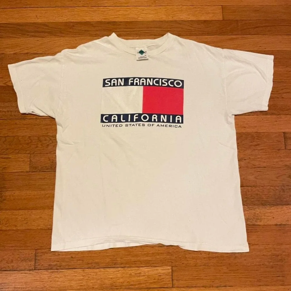 VTG 90s San Francisco California United States of America logo rip tshirt XL